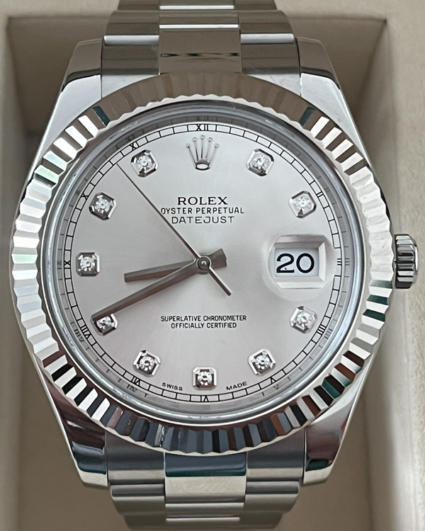 2017 Rolex Datejust II 41MM Silver Dial Oyster Bracelet (116334)