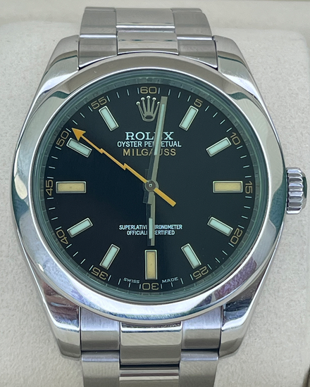 Rolex Milgauss 40MM Aftermarket Black Dial Oyster Bracelet (116400GV)