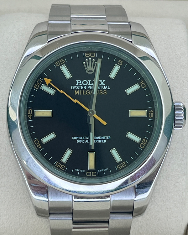 Rolex Milgauss 40MM Aftermarket Black Dial Oyster Bracelet (116400GV)