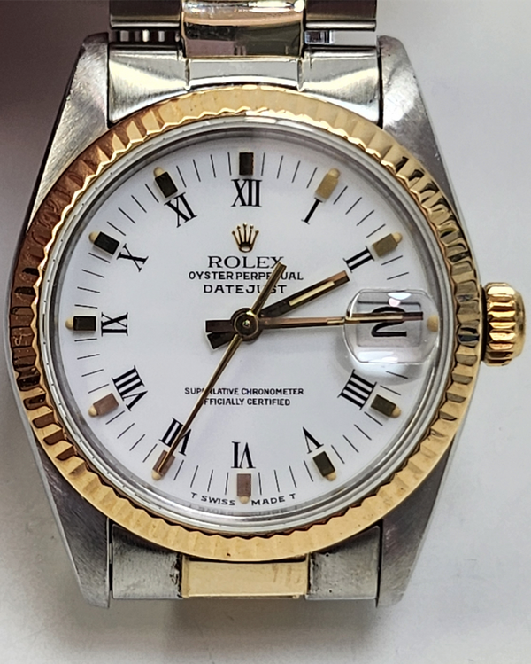 Rolex Datejust 31MM White Dial Aftermarket Two-Tone Bracelet (68240)