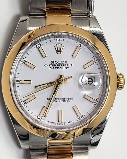 Rolex Datejust 41MM White Dial Two-Tone Oyster Bracelet (126303)