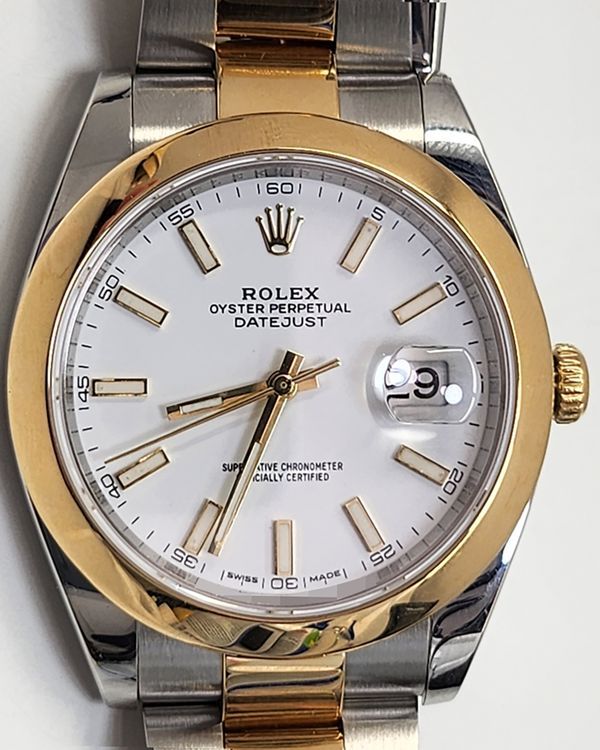 Rolex Datejust 41MM White Dial Two-Tone Oyster Bracelet (126303)