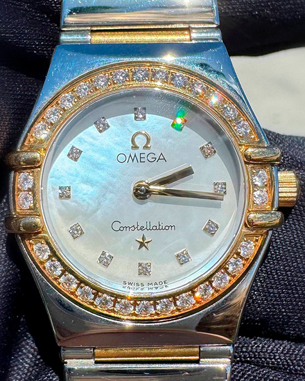 Omega Constellation 22.5MM Quartz Mother of Pearl Dial Two-Tone Bracelet (1365.75.00)