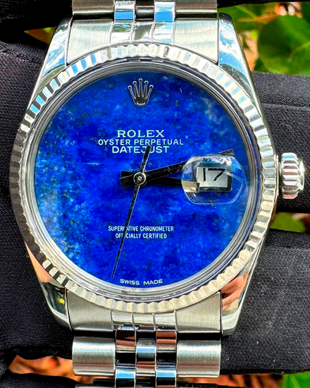 1988 Rolex Datejust 36MM Aftermarket "Lapis Lazuli" Dial Jubilee Bracelet (16014)
