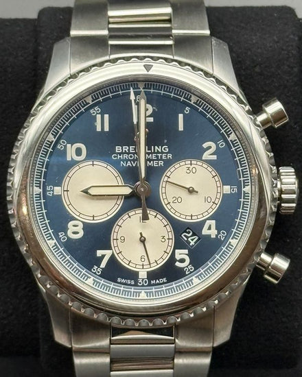 2021 Breitling Navitimer 8 B01 Chronograph 43MM Blue Dial Steel Bracelet (AB0117131C1A1)