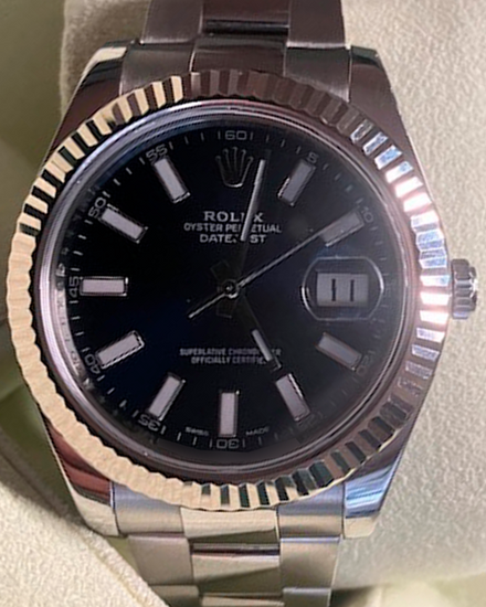 2012 Rolex Datejust II 41MM Blue Dial Oyster Bracelet (116334)