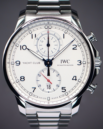 2025 IWC Schaffhausen Portugieser Yacht Club Chronograph 44.6MM White Dial Steel Bracelet (IW390702)