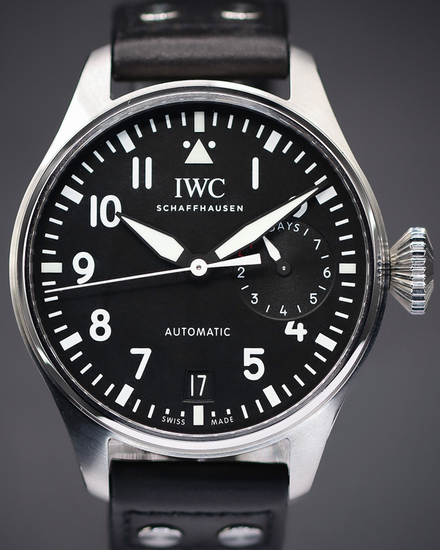 2024 IWC Schaffhausen Pilot 46.2MM Black Dial Leather Strap (IW501001)