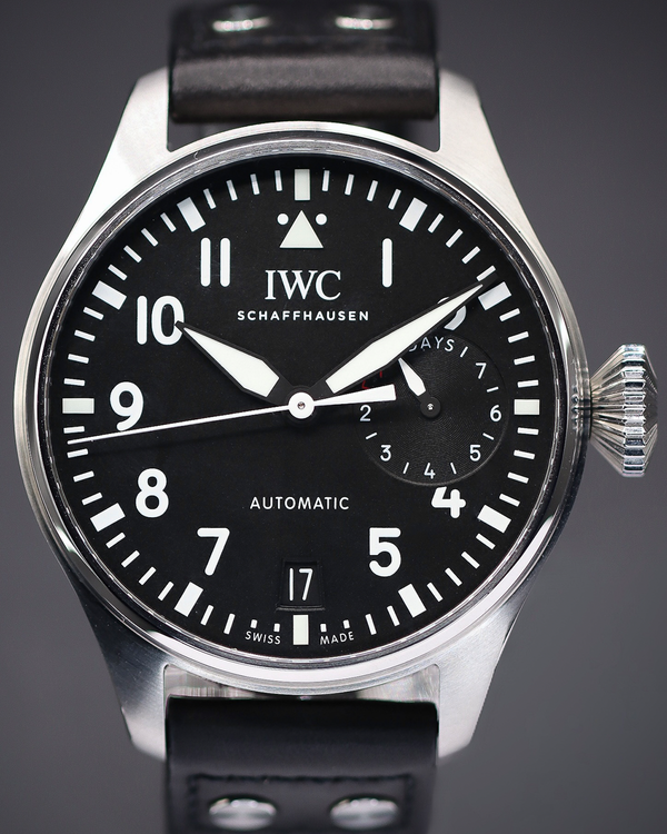 2024 IWC Schaffhausen Pilot 46.2MM Black Dial Leather Strap (IW501001)