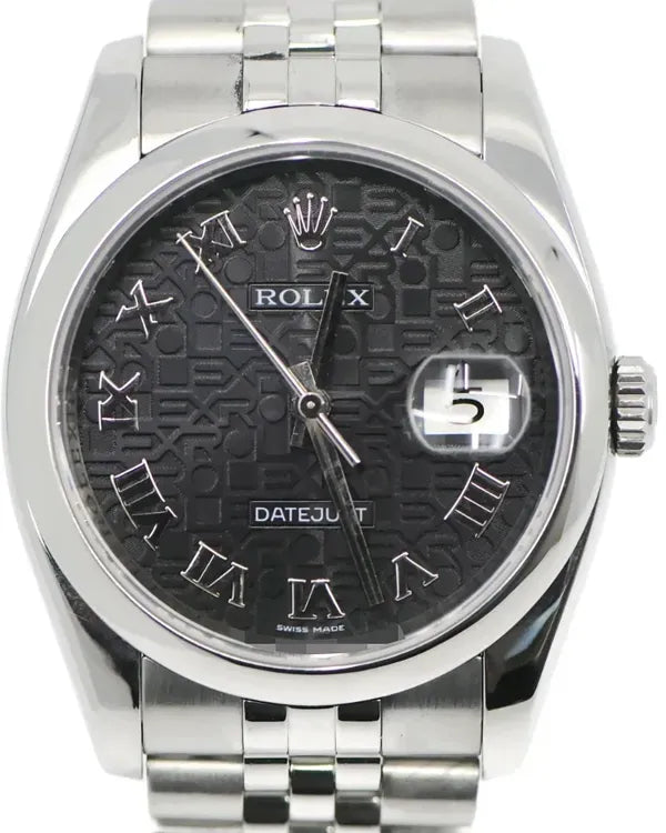 Rolex Datejust 36MM Black "Jubilee Motif" Dial Jubilee Bracelet (116200)