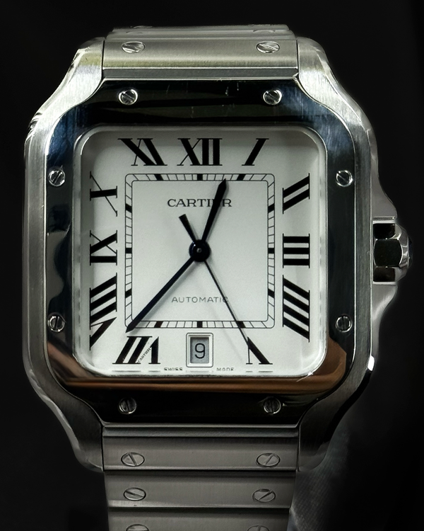 2024 Cartier Santos De Cartier 39.8MM Silver Dial Steel Bracelet (WSSA0018)