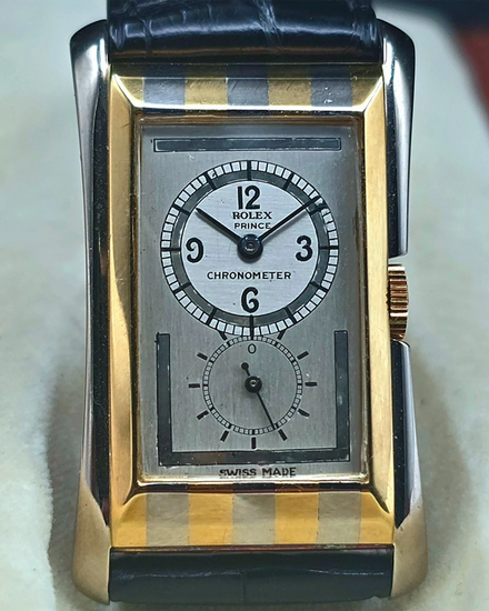 1938 Rolex Vintage Prince "Tiger Stripe" 30MM Silver Dial Leather Strap (971)