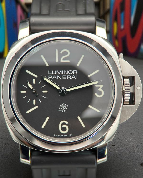 2025 Panerai Luminor Logo 44MM Black Dial Rubber Strap (PAM01084)