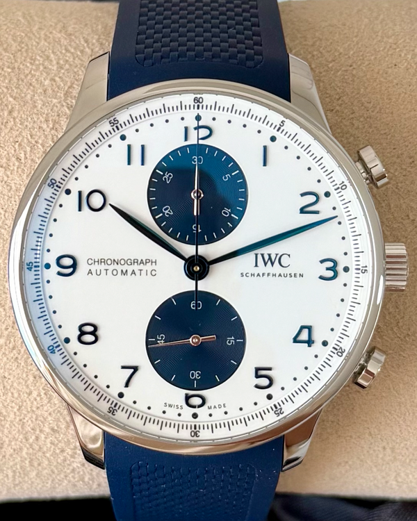 2024 IWC Schaffhausen Portugieser Chronograph 41MM White Dial Rubber Strap (IW371620)