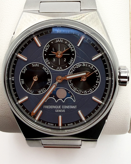 2024 Frederique Constant Slimline Perpetual Calendar Highlife L.E. 41MM Blue Dial Steel Bracelet (FC-775G4NH6B)