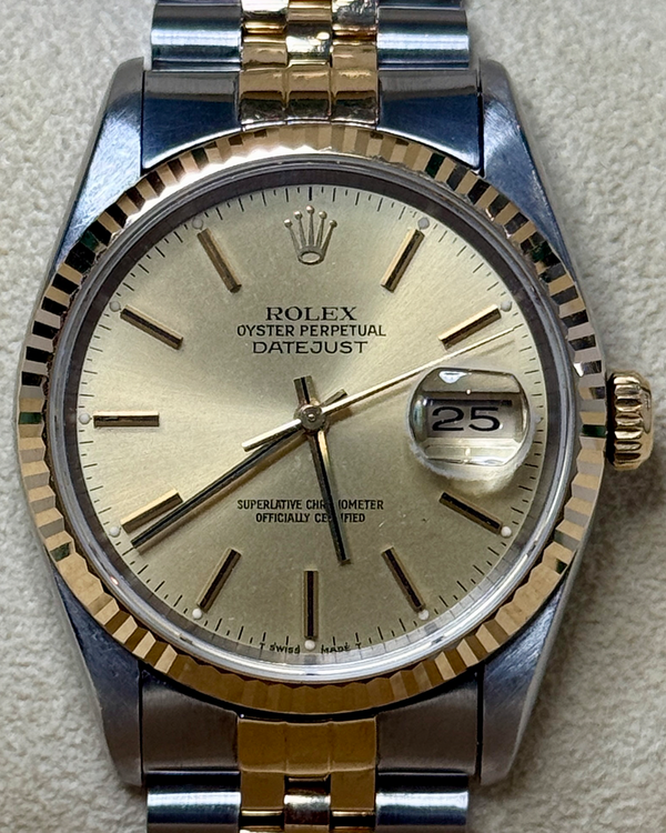Rolex Datejust 36MM Champagne Dial Two-Tone Jubilee Bracelet (16233)