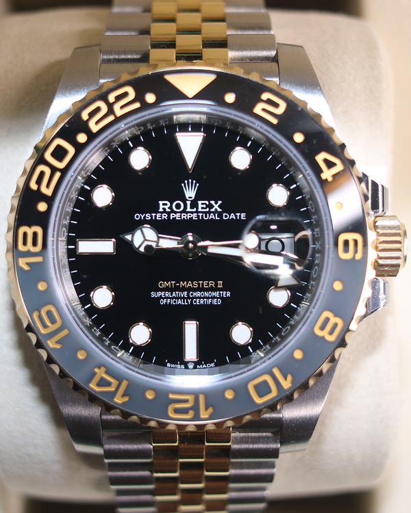 2025 Rolex GMT-Master II "Bumblebee" 40MM Black Dial Two-Tone Jubilee Bracelet (126713GRNR)