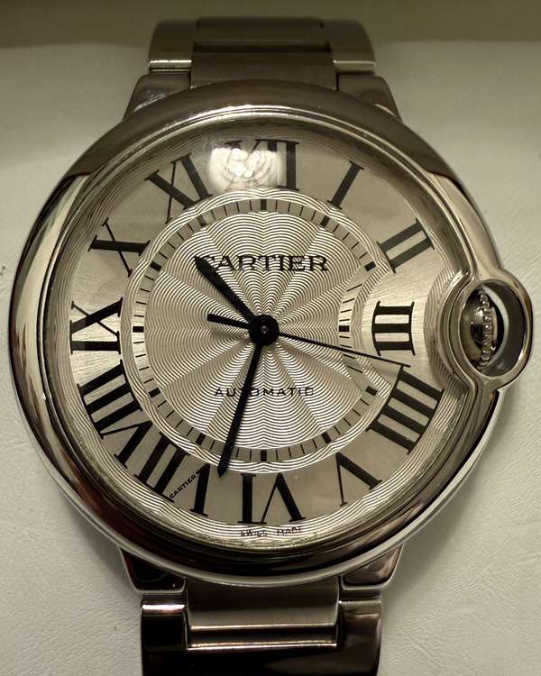 No Reserve - 2016 Cartier Ballon Bleu 36MM Silver Dial Steel Bracelet (W6920046)