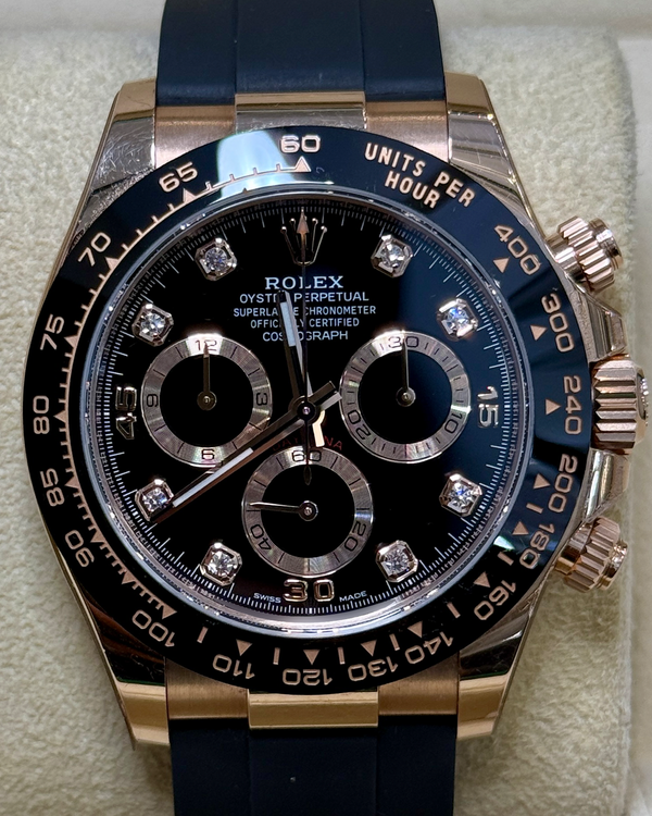 2022 Rolex Cosmograph Daytona 40MM Black Dial Rubber Strap (116515LN)