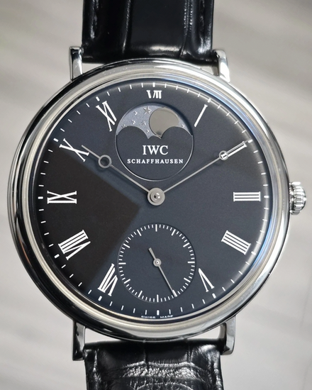 2014 IWC Schaffhausen Portofino 46MM Black Dial Leather Strap (IW544801)