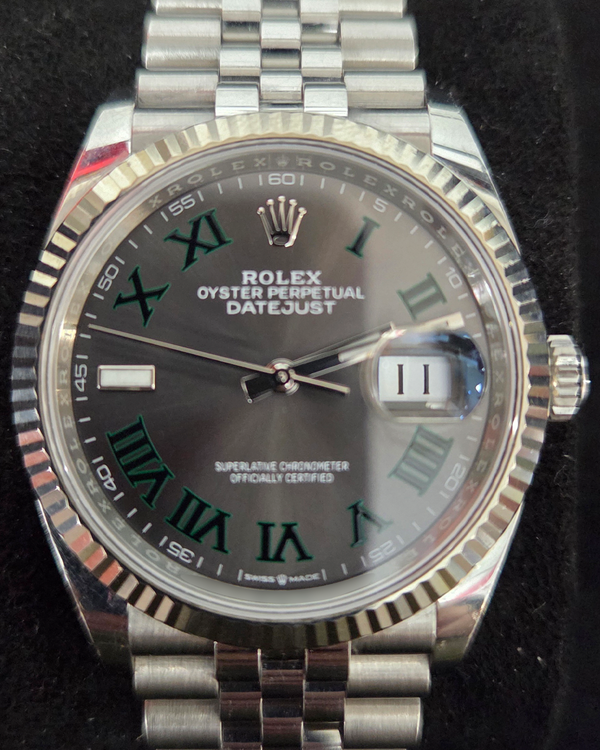 2022 Rolex Datejust "Wimbledon" 36MM Slate Dial Jubilee Bracelet (126234)