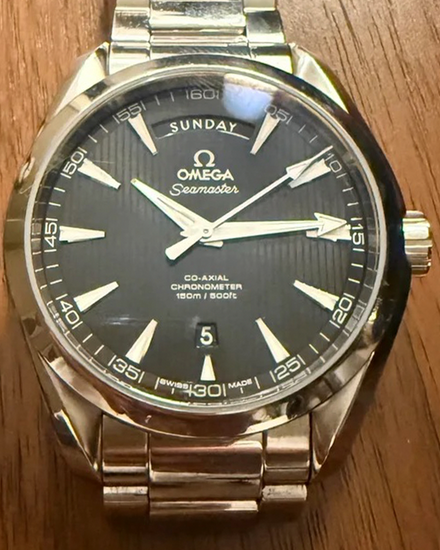 2015 Omega Seamaster Aqua Terra 150M Day Date 41.5MM Black Dial Steel Bracelet (231.10.42.22.01.001)