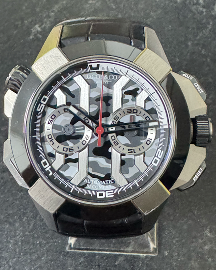 2023 Jacob & Co. Epic X Chrono 47MM Grey "Camo" Dial Leather Strap (EC313.20.AE.AA.A)