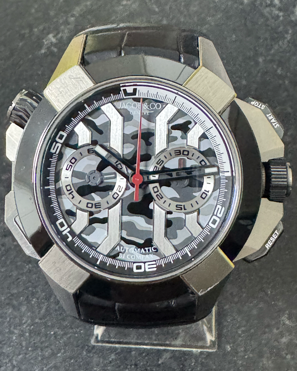 2023 Jacob & Co. Epic X Chrono 47MM Grey "Camo" Dial Leather Strap (EC313.20.AE.AA.A)