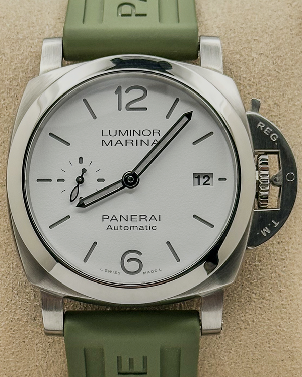 No Reserve - 2023 Panerai Luminor Quaranta 40MM White Dial Rubber Strap (PAM01371)