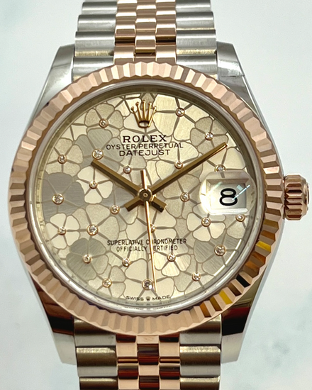 2025 Rolex Datejust 31MM Silver "Floral Motif" Dial Two-Tone Super Jubilee Bracelet (278271)