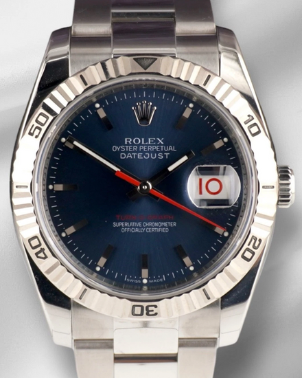 2010 Rolex Datejust Turn-O-Graph 36MM Blue Dial Oyster Bracelet (116264)