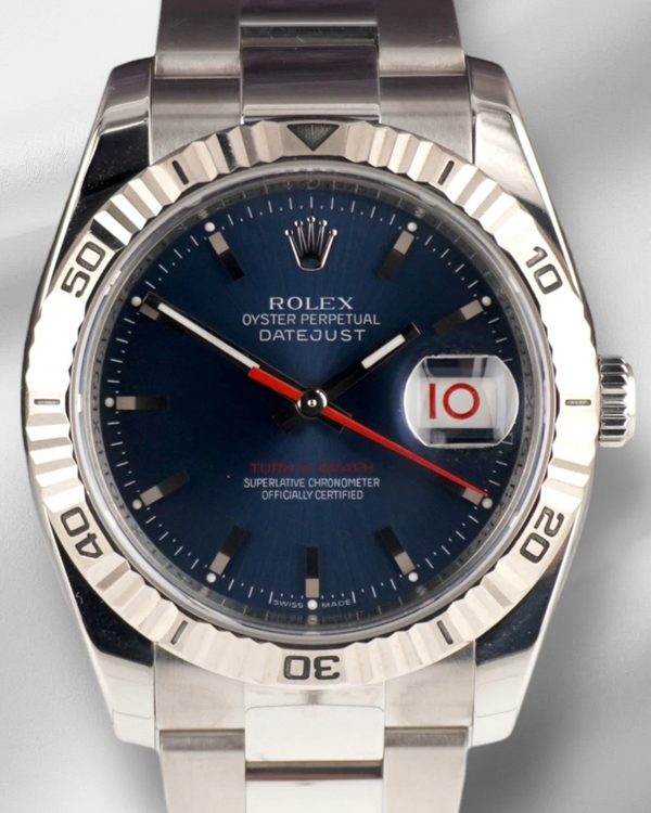 2010 Rolex Datejust Turn-O-Graph 36MM Blue Dial Oyster Bracelet (116264)