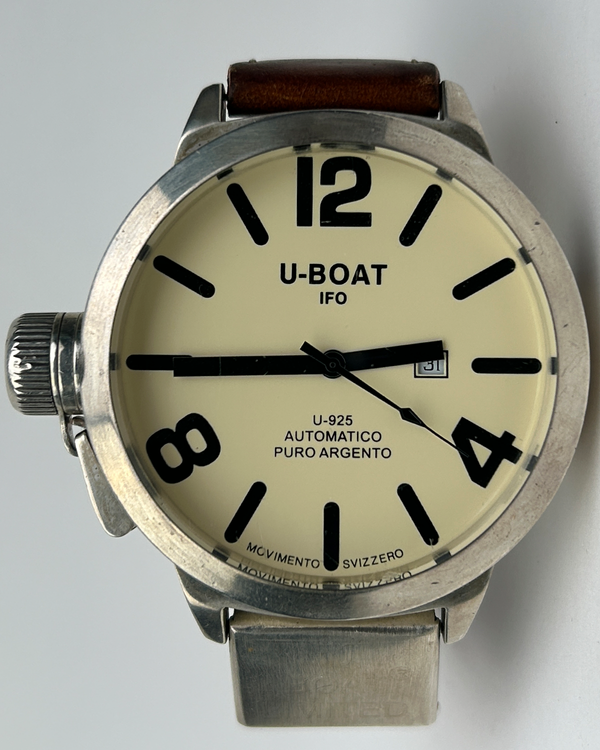 2008 U-Boat Classico "Puro Argento" L.E. 53MM Beige Dial Leather Strap (4553 AB-AS-A925)