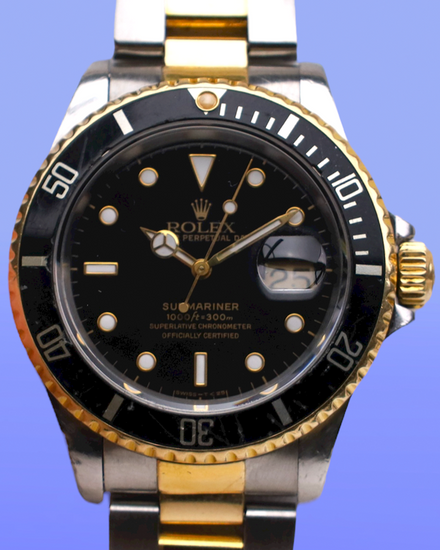 1991 (X Serial) Rolex Submariner Date 40MM Black Dial Two-Tone Oyster Bracelet (16613)