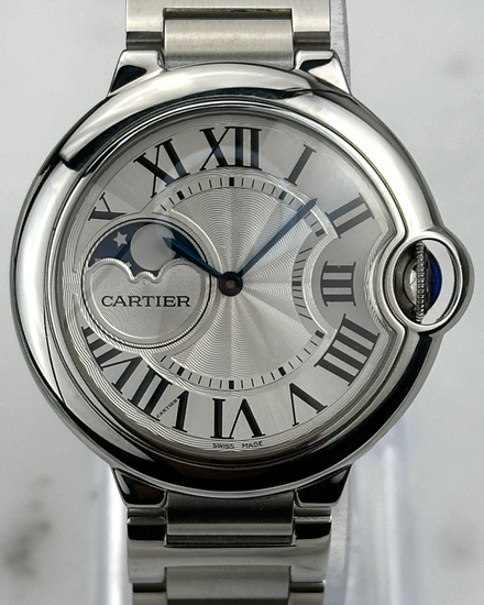 Cartier Ballon Bleu 37MM Silver Dial Steel Bracelet (WSBB0050)