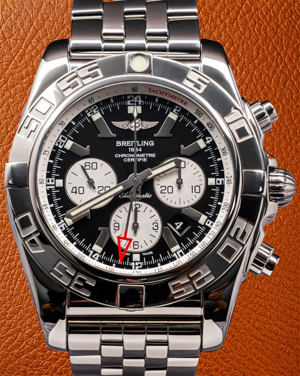 Breitling Chronomat GMT 47MM Black Dial Steel Bracelet (AB0410)