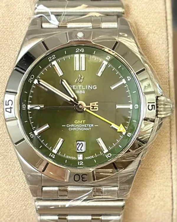 (OSCAR) 2025 Breitling Chronomat GMT Giannis Antetokounmpo L.E. 40MM Green Dial Steel Bracelet (A32398)