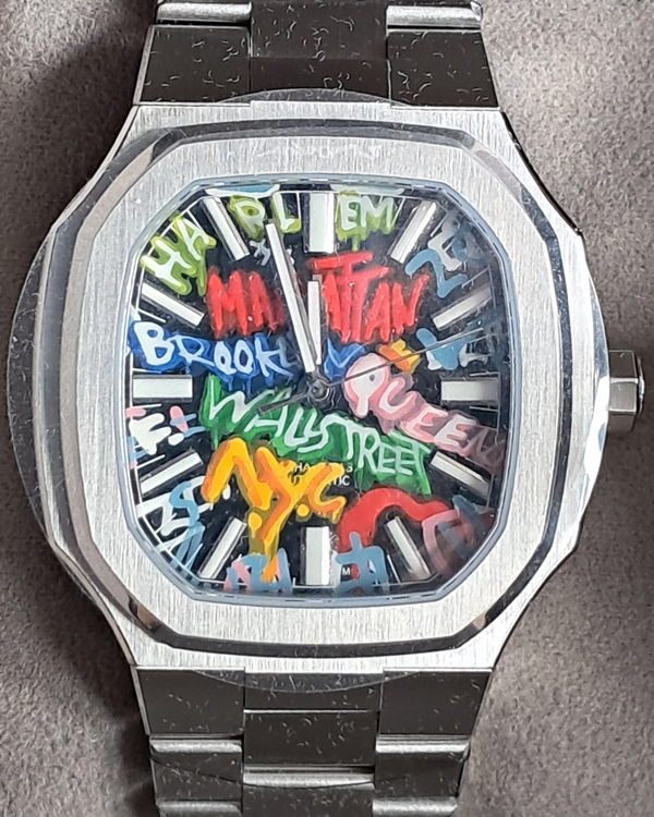 2024 Maen Manhattan "Graffiti" L.E. 37MM Graffiti Dial Steel Bracelet (IFL.01)