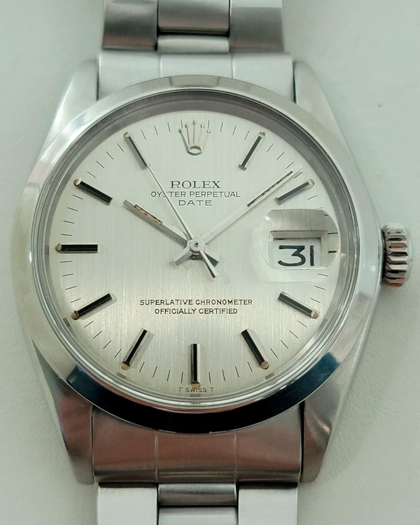 Rolex Oyster Perpetual Date 34MM Silver Dial Oyster Bracelet (1500)