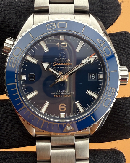 2020 Omega Seamaster Planet Ocean 600M 43.5MM Blue Dial Steel Bracelet (215.30.44.21.03.001)