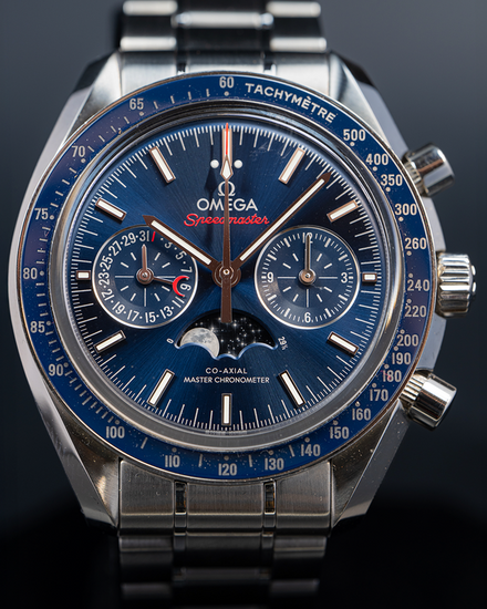 2023 Omega Speedmaster Moonphase 44.25MM Blue Dial Steel Bracelet (304.33.44.52.03.001)