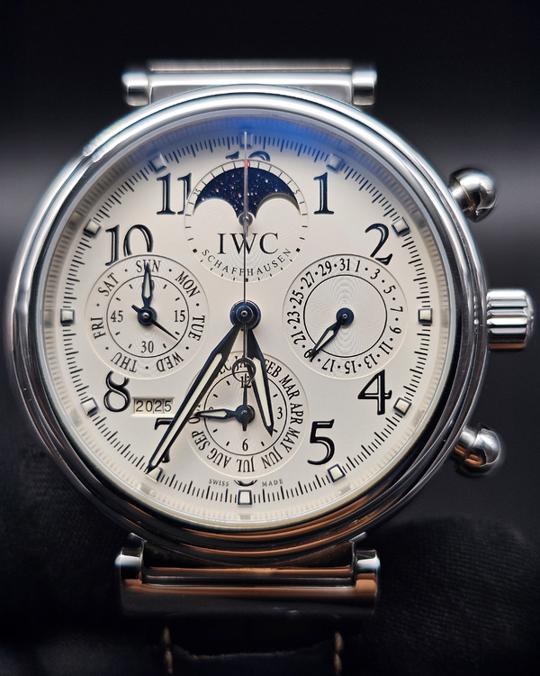 2006 IWC Schaffhausen Da Vinci Perpetual Calendar Chronograph 41.5MM White Dial Leather Strap (IW375803)