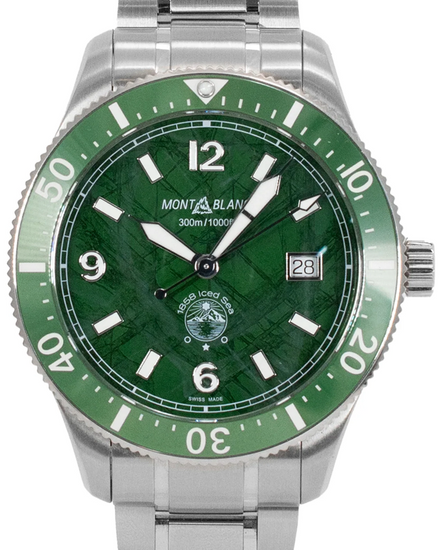 2023 Montblanc 1858 Iced Sea 42MM Green Dial Steel Bracelet (129373)