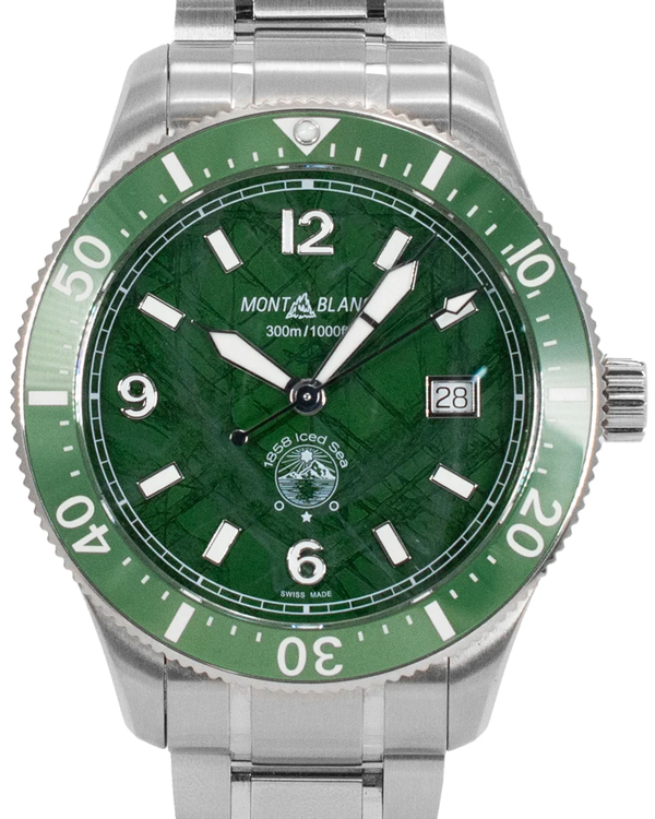 2023 Montblanc 1858 Iced Sea 42MM Green Dial Steel Bracelet (129373)