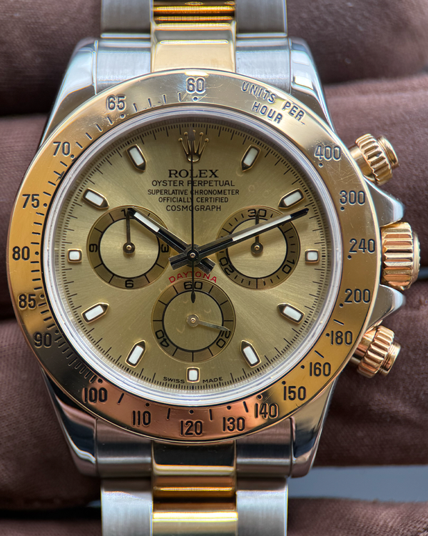 Rolex Cosmograph Daytona 40MM Champagne Dial Two-Tone Oyster Bracelet (116523)