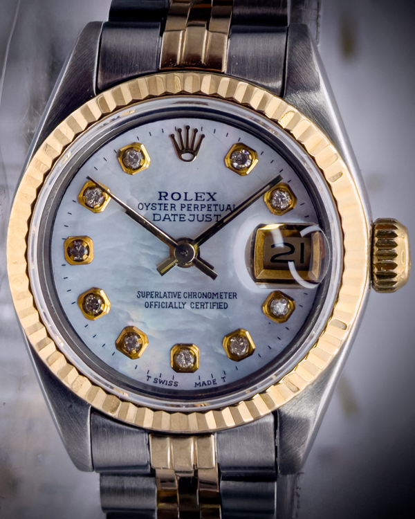 Rolex Lady-Datejust 26MM Aftermarket Mother of Pearl Dial Aftermarket Two-Tone Bracelet (6917)