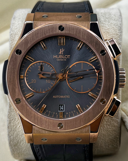 2012 Hublot Classic Fusion 45MM Grey Dial Leather Strap (521.OX.7080.LR)