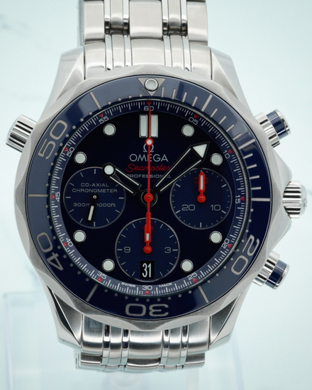 2015 Omega Seamaster Diver 300M Chronograph 41.5MM Blue Dial Steel Bracelet (212.30.42.50.03.001)