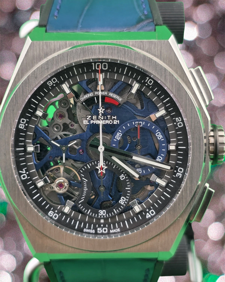 2021 Zenith Defy El Primero 21 44MM Skeleton Dial Leather Strap (95.9002.9004/78.R584)