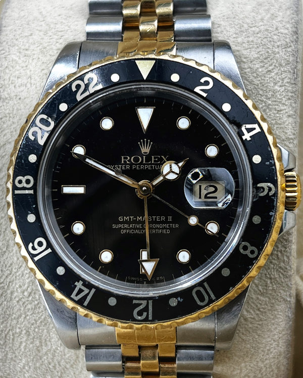 1999 Rolex GMT-Master II 40MM Black Dial Two-Tone  Jubilee Bracelet (16713)